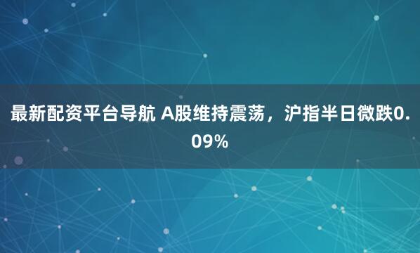 最新配资平台导航 A股维持震荡，沪指半日微跌0.09%
